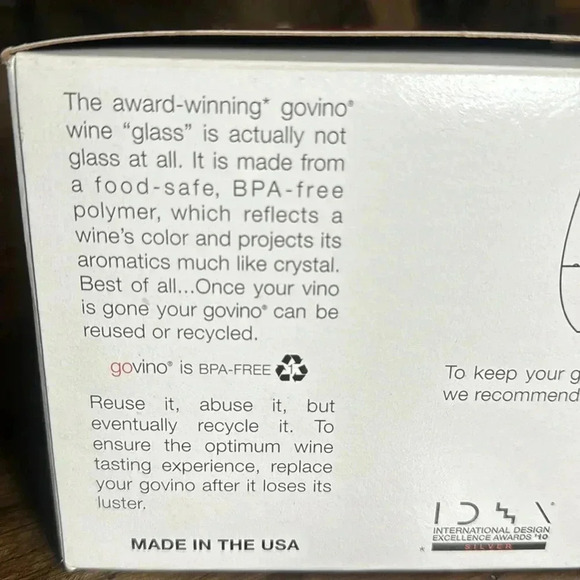 NWT Govino The Go Anywhere Wine Glass Cups Shatterproof BPA Free 16oz. Set of 4 - Picture 6 of 12